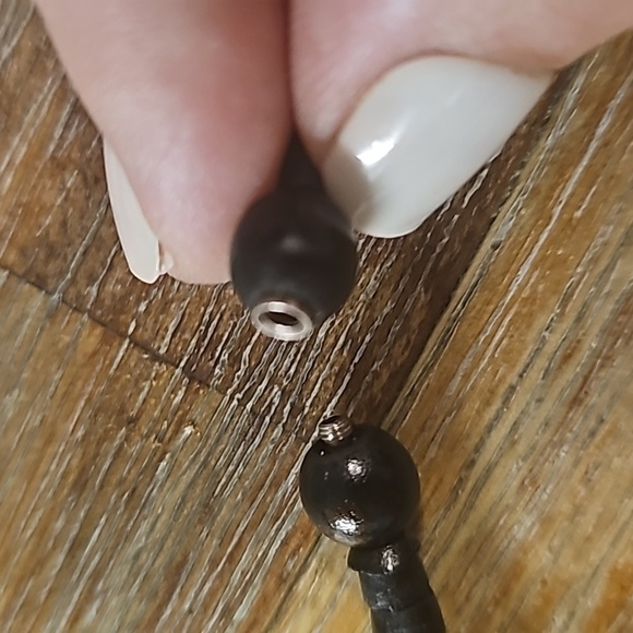 Vintage Native American Heishi Necklace with Square Medallion of Abalone Shell - Picture 5 of 6